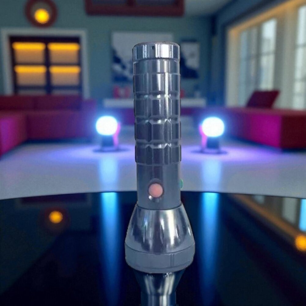 Retro Chrome Metal LED 3 Color Flashlight